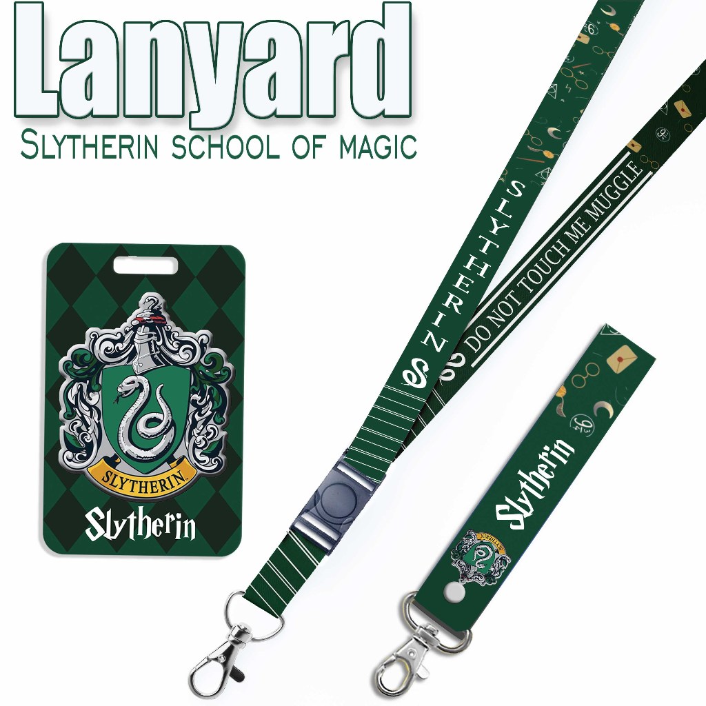 

STRAP LANYARD CARD HOLDER Slytherin Harrypotter set Gantungan Kunci, Handphone, ID Card