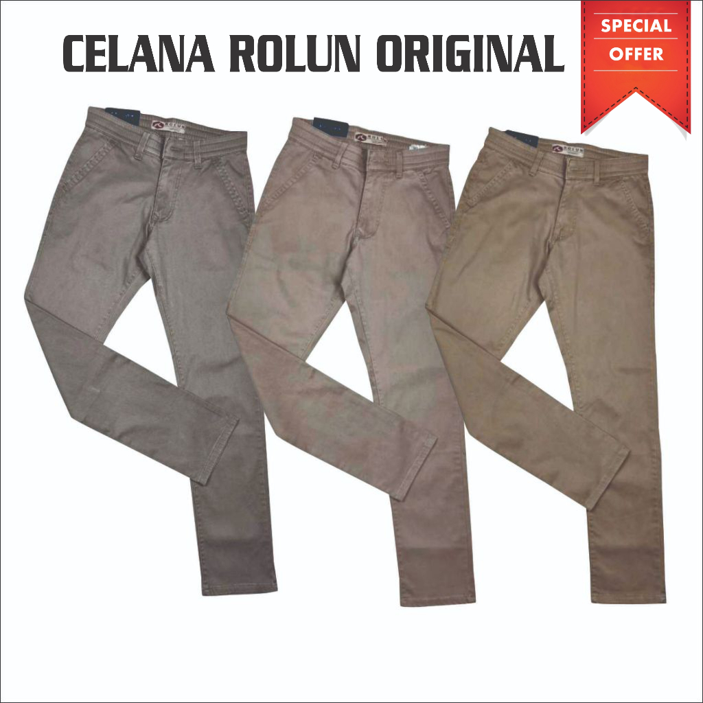 Rolun - Celana Panjang Karet Zipper Pria