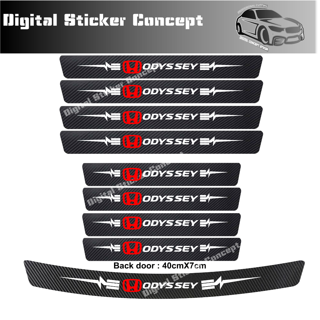 KARBON 3D MOBIL HONDA ODYSSEY STICKER CARBON 3D PIJAKAN BUMPER BAGASI MOBIL HONDA ODYSSEY  9PCS SEPA