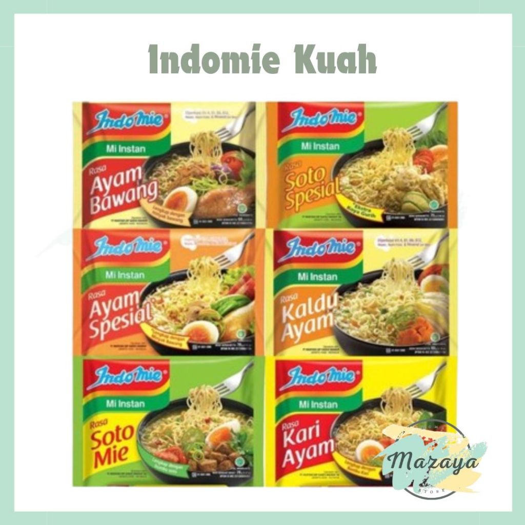 

INDOMIE KUAH AYAM BAWANG | SOTO AYAM | KARI AYAM 1 PACK ISI 5 PCS X 70GR - MAZAYA HOMESTORE