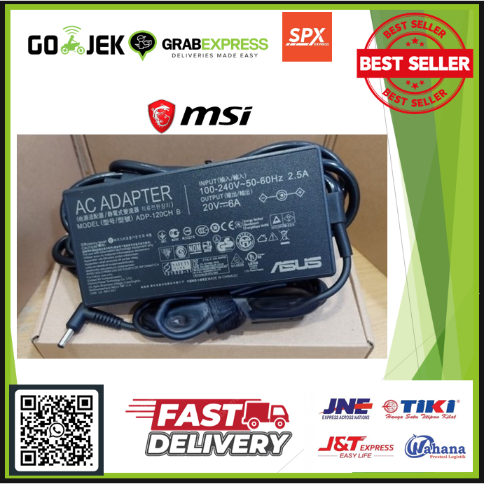 Adaptor charger Laptop MSI Cyborg 15 A12VF 20V 6A 120W NEW