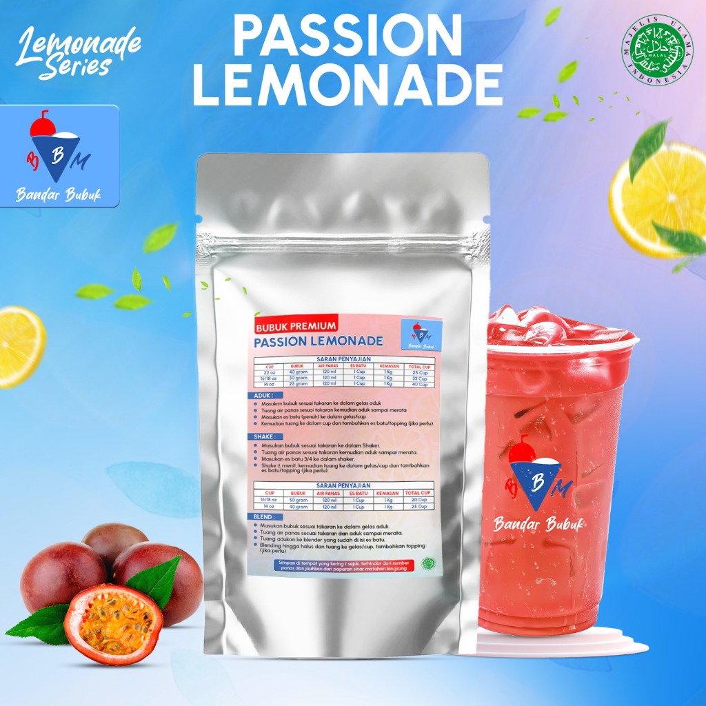 

PASSION LEMONADE 1KG BANDAR BUBUK MINUMAN PREMIUM READY BANYAK VARIAN RASA