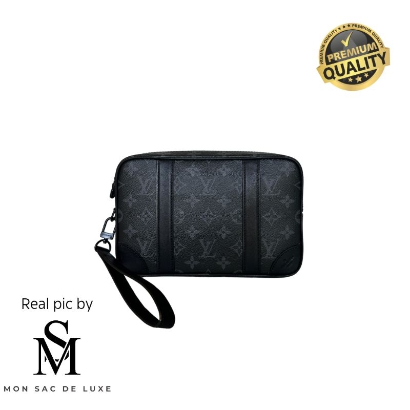 Handbag Clutch  LV Louis Vuitton Pochette Kasai Monogram Eclipse