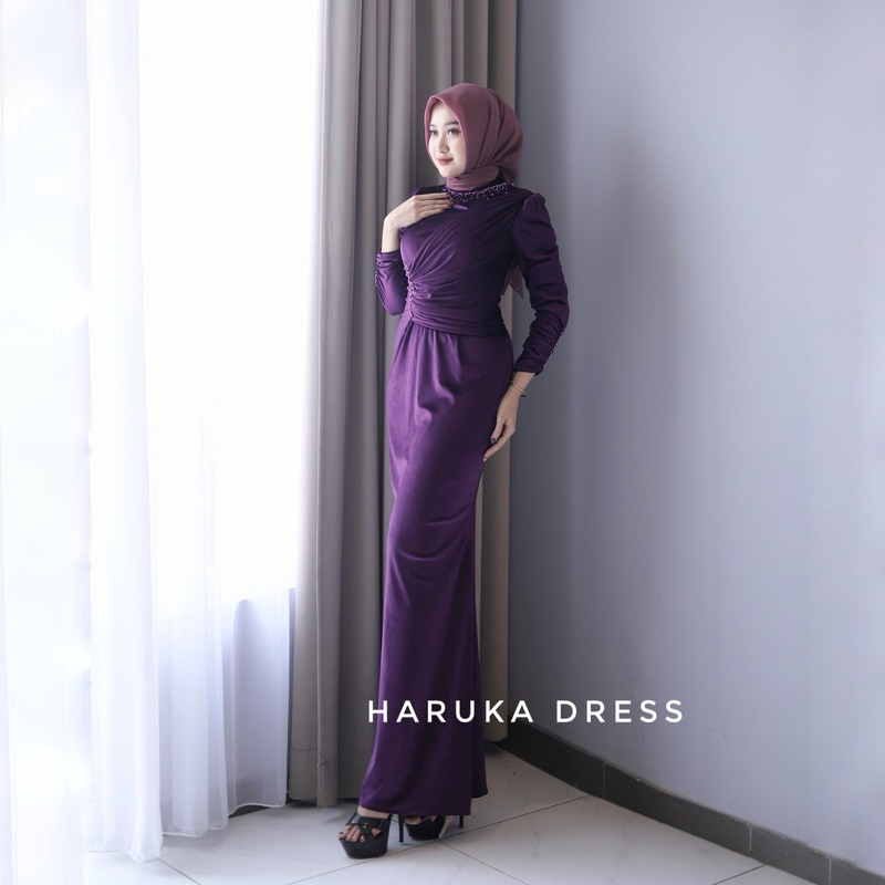 HARUKA DRES DUYUNG BLUDRU  PREMIUM MELAR