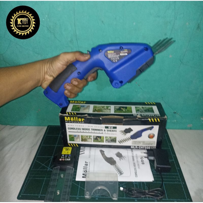 cordless hedge trimmer shears Mollar MLR-CHTS08100 mesin potong rumput daun baterai