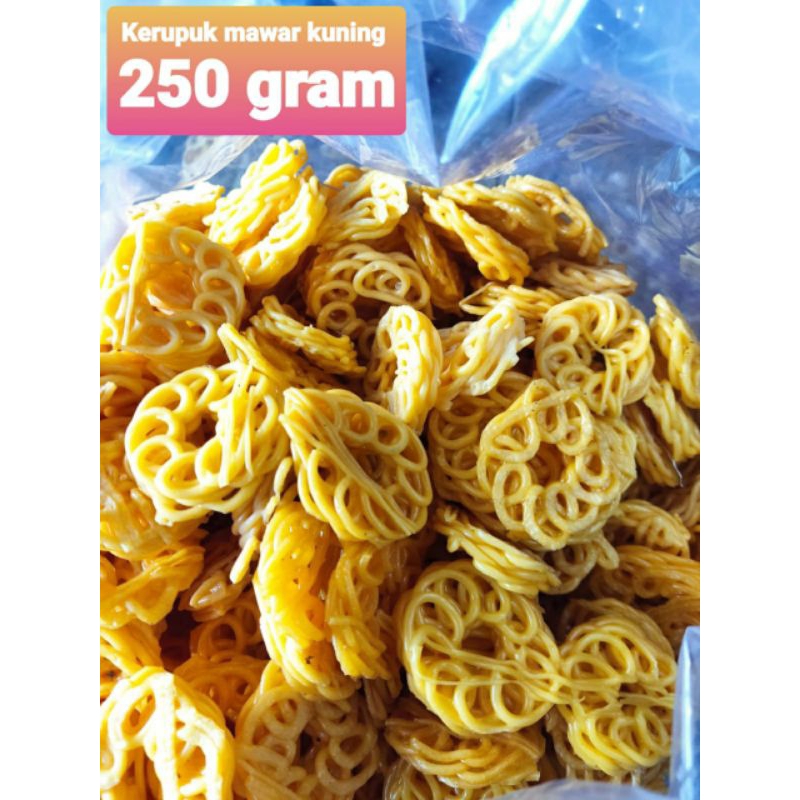 

250gram kerupuk mawar kuning/bahan seblak