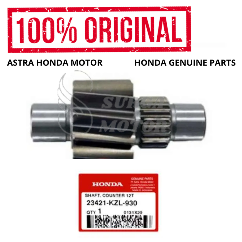 Gear Gigi Rasio Stater Kecil Shaft Counter 12T BeAT Scoopy FI K16 Vario 110 eSP Original Honda AHM 2