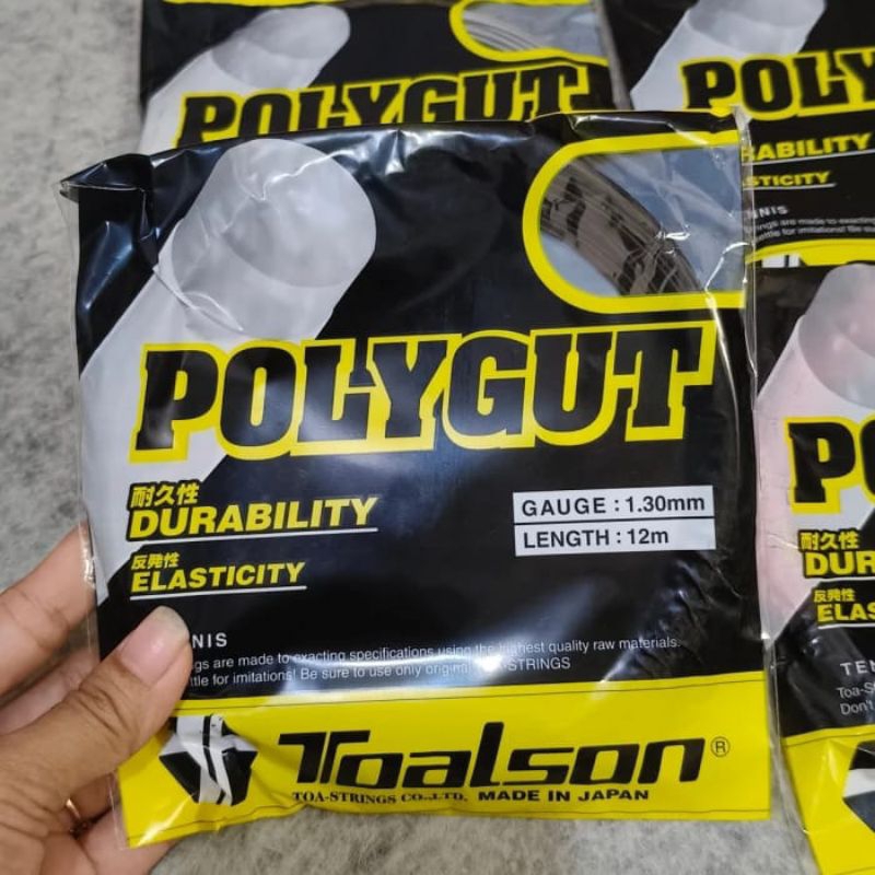 Senar Tenis Toalson Polygut/Senar Raket Tenis/Senar Tenis Mrek Polygut Hitam