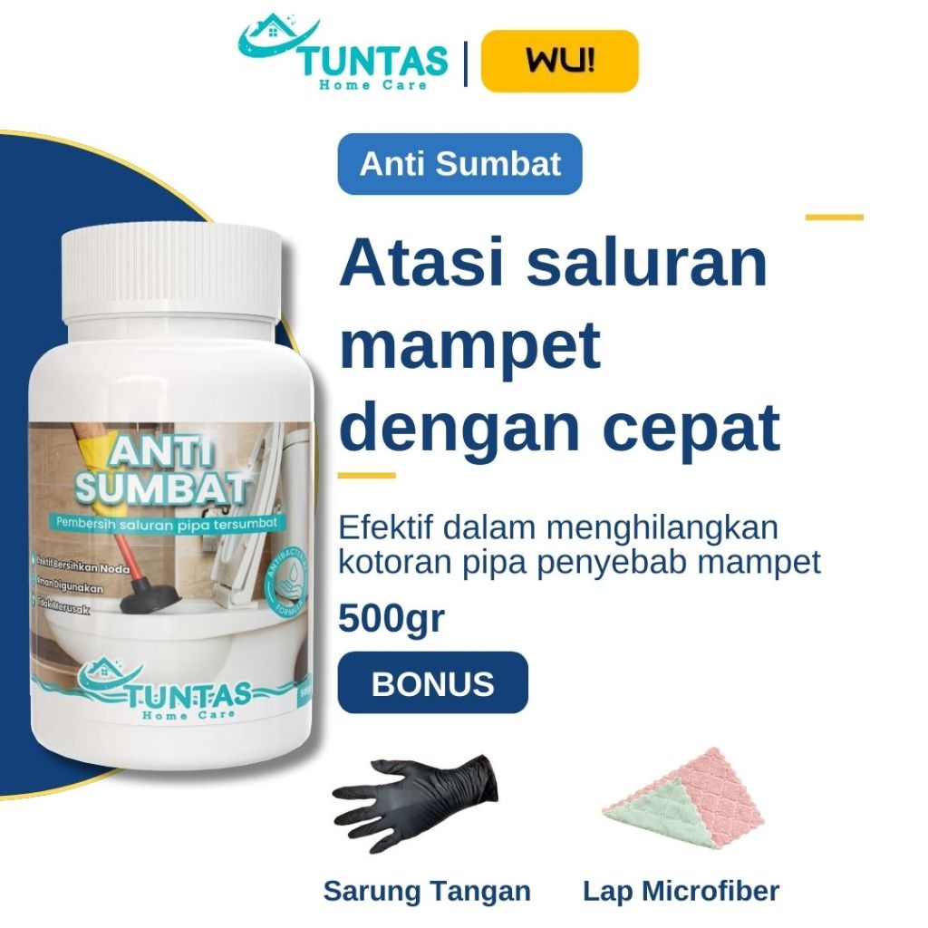 Pembersih Saluran Pipa Tersumbat Anti Sumbat Air Ampuh 500gr
