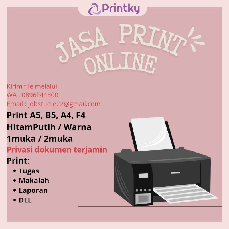 

Jasa Print Online, Binder A5,B5 joyko (hitam putih, warna < 50%, warna > 50%)