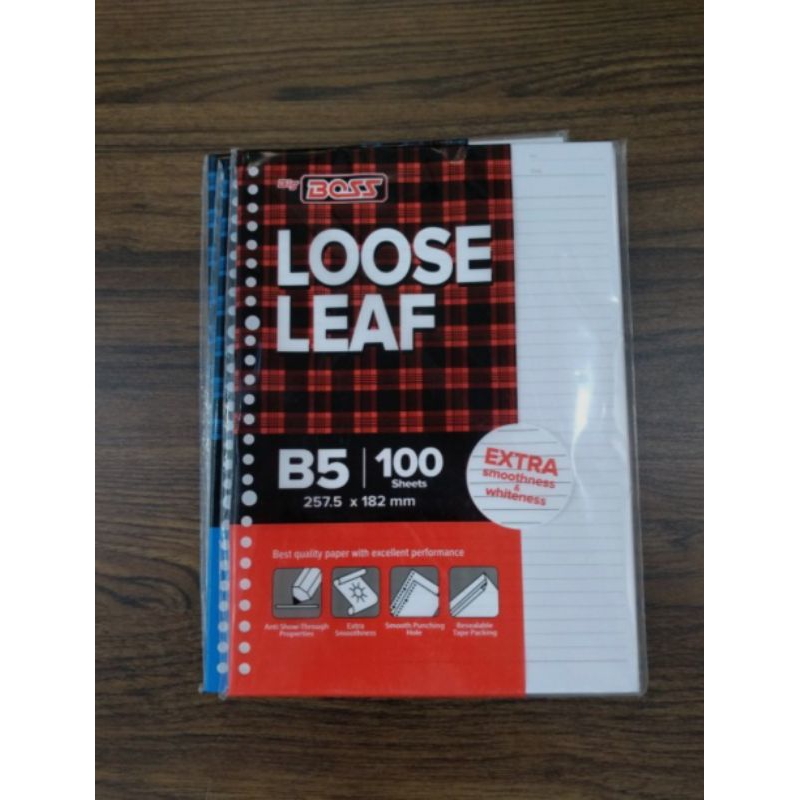 

Kertas Binder Isi Loose Leaf Big Boss B5 A5 isi 50 lembar dan 100 sheets