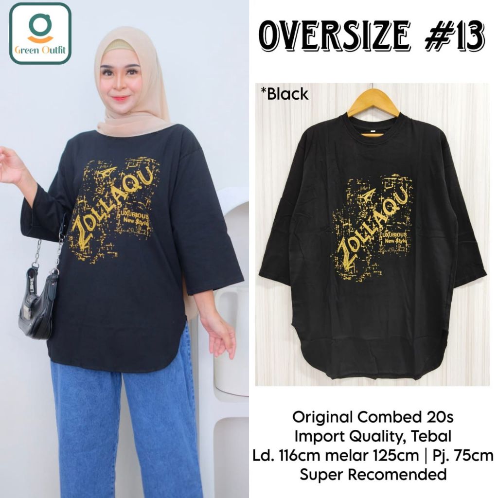 13 kaos zolaqu oversize wanita jumbo combed ld 116 lengan Panjang original import terbaru kekinian