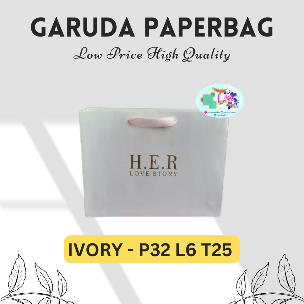 

Paperbag Bridesmaid, Paperbag Wedding, Bahan Ivory size Medium plus Cetak Desain