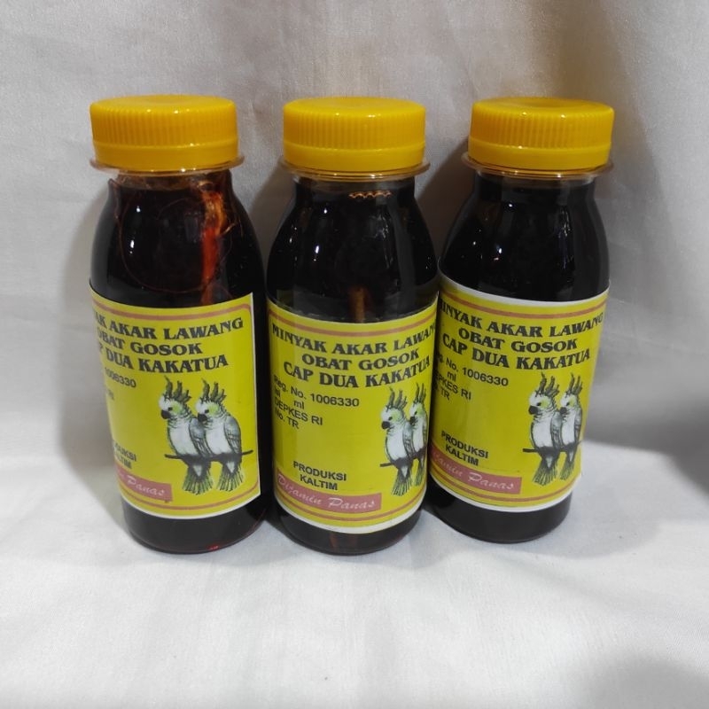 BOTOL PLASTIK Minyak urut akar lawang obat gosok cap dua kakak tua ukuran 100 ML