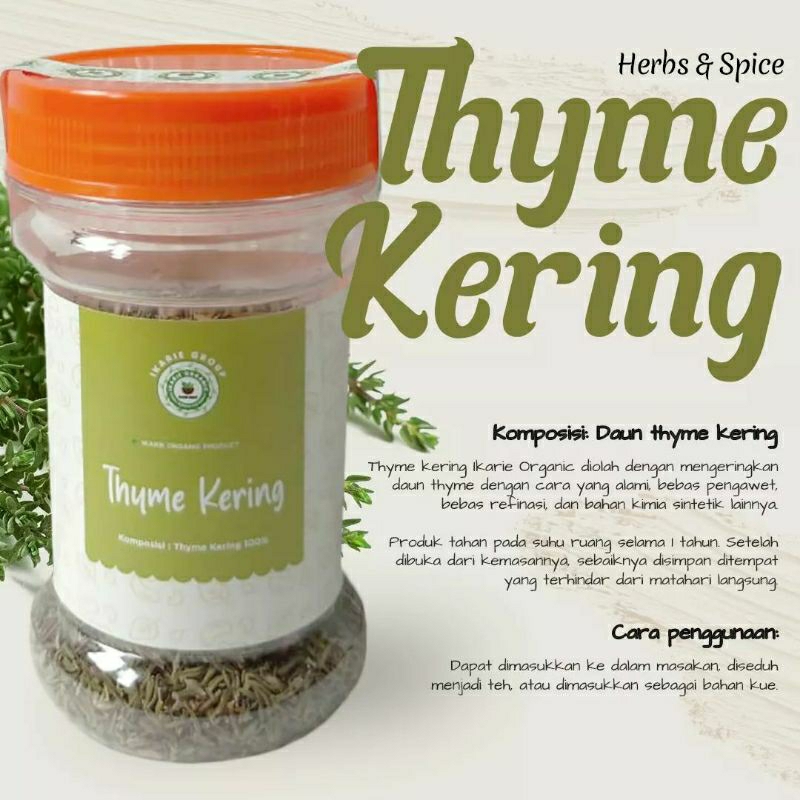 

thyme leaves / daun thyme bubuk / thyme kering ikarie organic