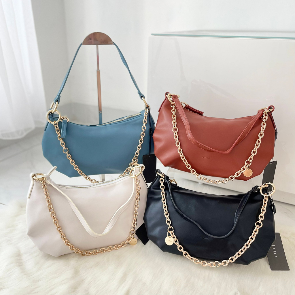 PDRB PEDRO TAS BAHU CHAIN SHOULDER SEMI CIRCLE HOBO HALF MOON BAG 01359