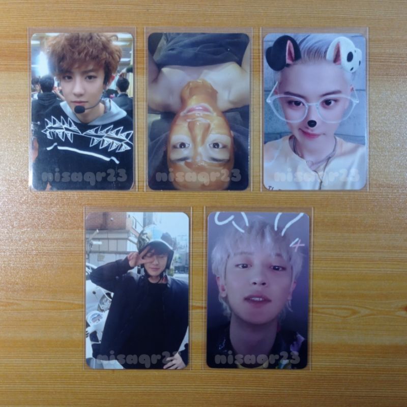 Photocard CHANYEOL EXO — Chanyeol Mama A, Lotto M / Maskeran, What a Life Pink, What a Life Green, 1