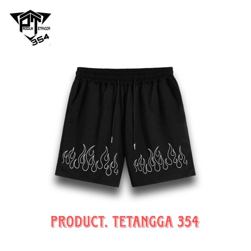 BOXER FLAME API PUTIH - CELANA PENDEK BRANDED VINTAGE - HITAM PRIA WANITA DEWASA