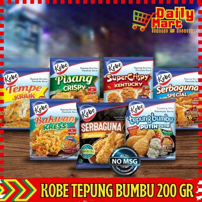 

KOBE TEPUNG BUMBU SERBAGUNA / TEMPE KRIUK / SUPER CRISPY KENTUCKY 200 GRAM HARGA HEMAT TERMURAH