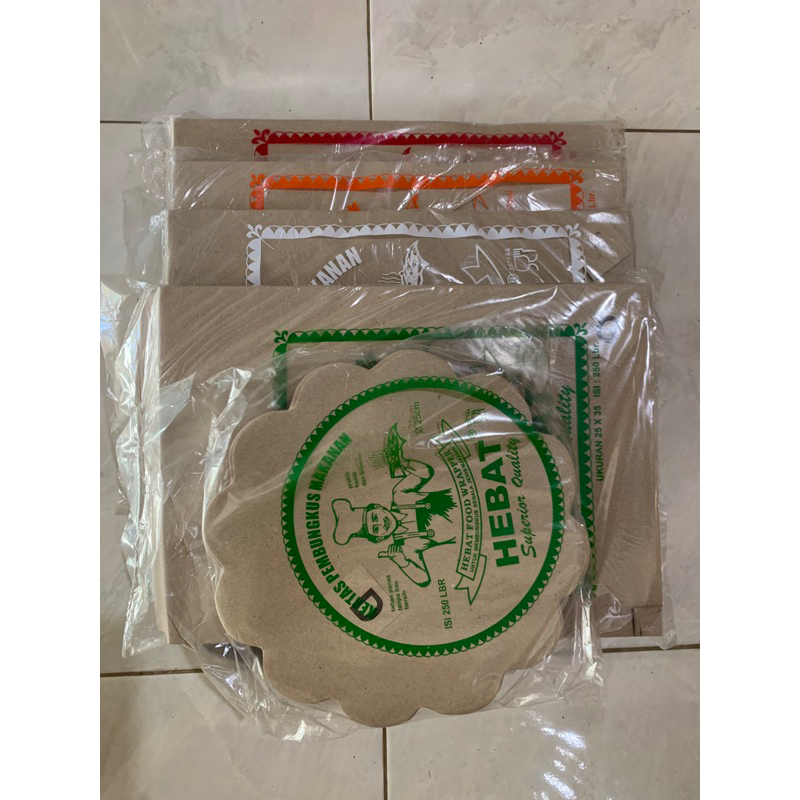 Kertas Minyak HEBAT Hijau,Putih,Orange,Merah,Bunga isi250lbr/pak