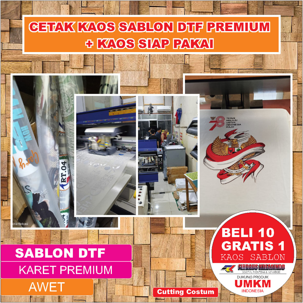 TERLARIS JASA PRINT DTF PREMIUM Head i3200 60X100 CM DAN SABLON KAOS DTF PREMIUM TEBAL SIAP PAKAI MU
