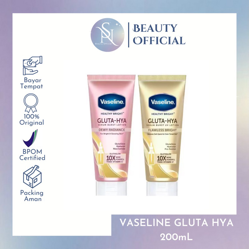 VASELINE GLUTA HYA 200ml ORI/Vaseline Healthy Bright Gluta Hyaluron