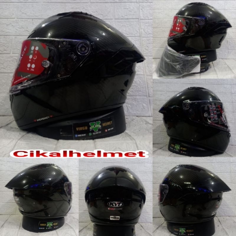 HELM KYT NZ RACE CARBON BLACK GLOSSY FREE DARK VISOR KYT ORIGINAL