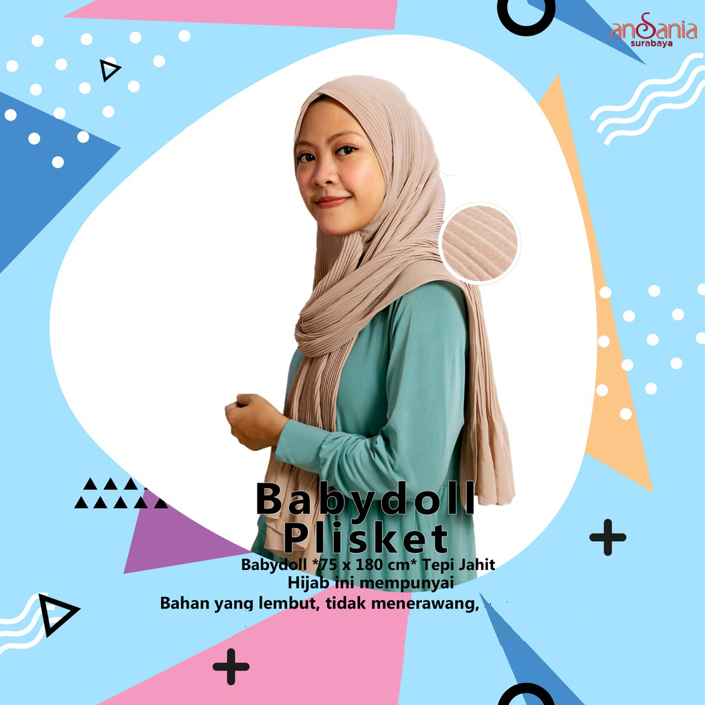 Pashmina Plisket Permen Jilbab Plisket Kerudung Plisket Jilbab Plisket Pashmina Baby Doll Permen Pre