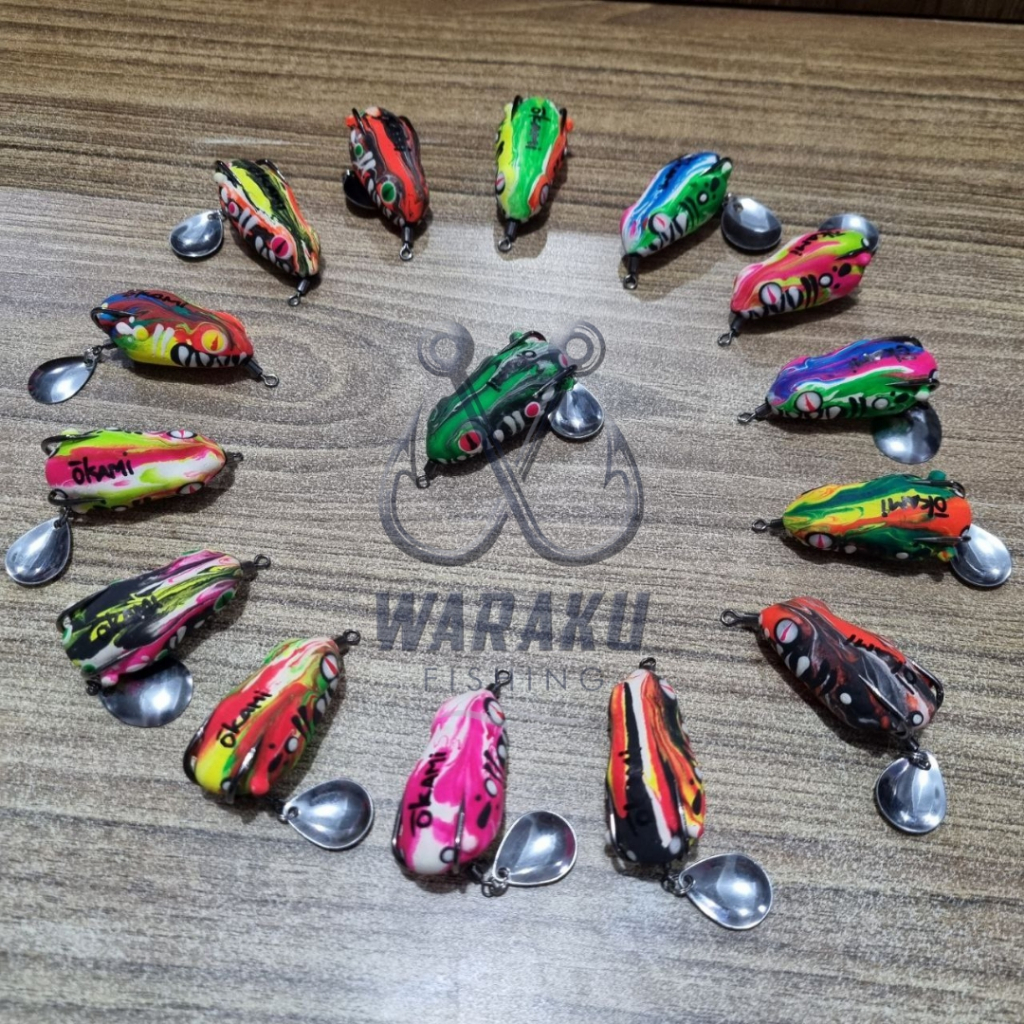 Umpan Casting OKAMI RAINBOW Soft Frog Latex Tebal Lembut (Timah dalam)