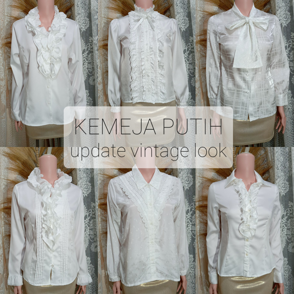 kemeja wanita putih korean style elegan luxury victorian cottagecore