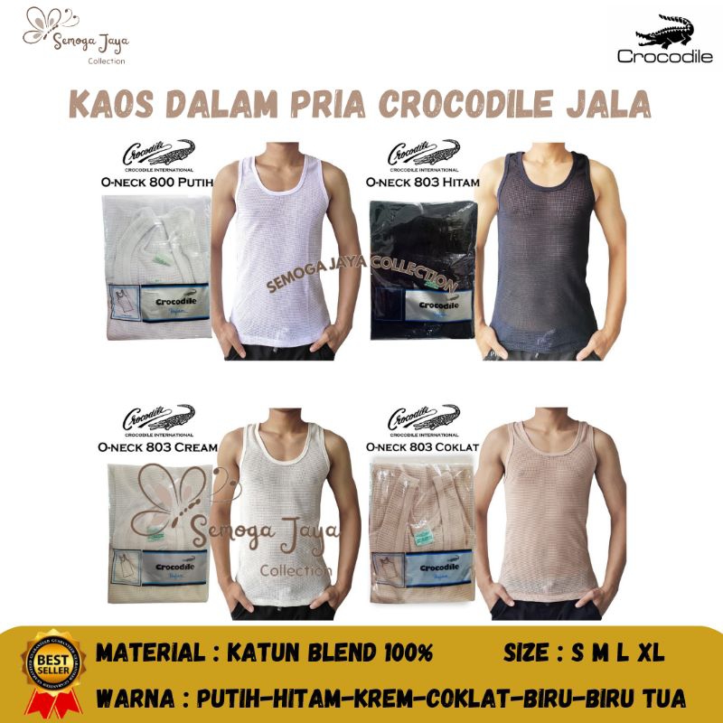 KAOS DALAM PRIA | SINGLET COWOK JALA  CROCODILE 800 & 803