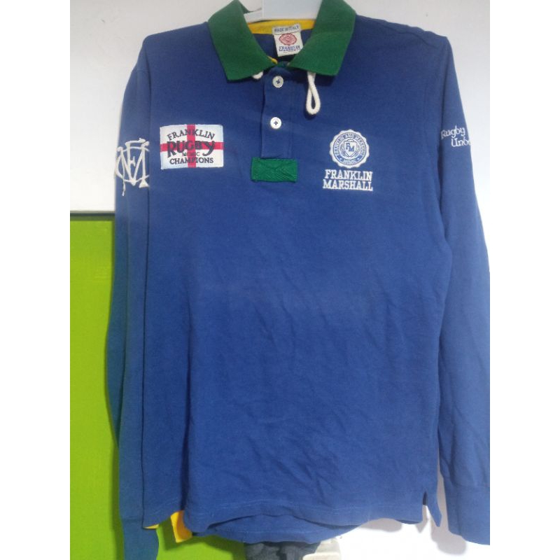 FRANKLIN & MARSHALL KAOS POLO RUGBY LENGAN PANJANG VARSITY MADE ITALIA