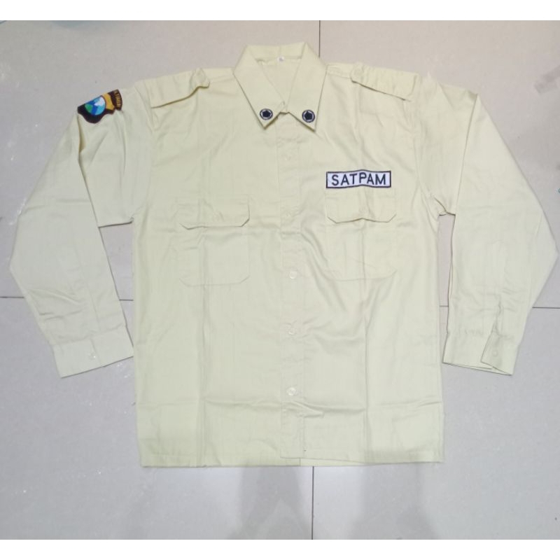 BAJU PDH SATPAM LENGAN PANJANG KREM,BAJU PDL SUS SATPAM