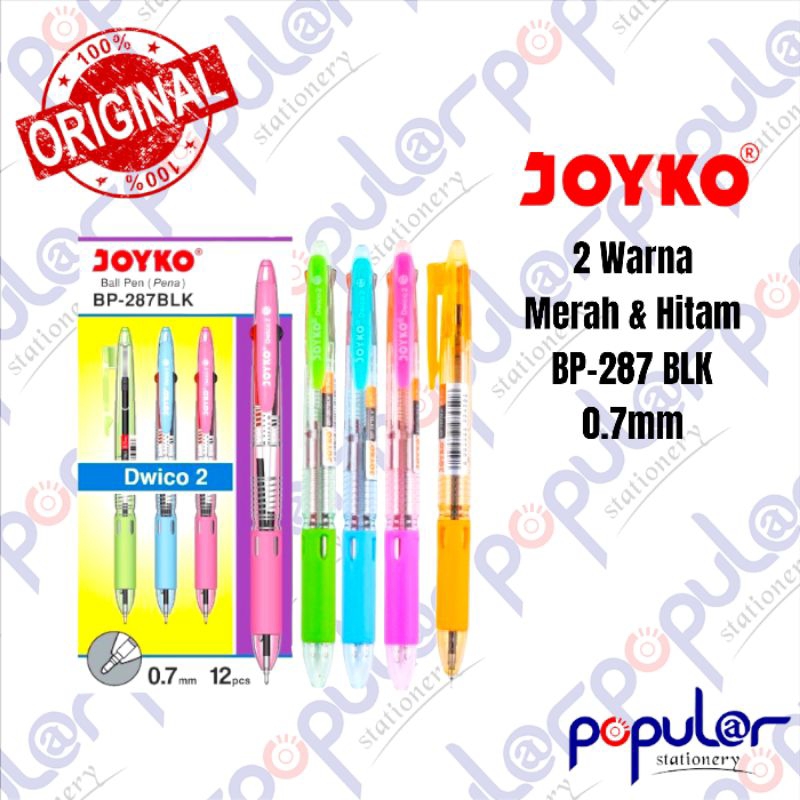 

Bolpoint 2 Warna Joyko BP-287 Dwico 2 0.7mm