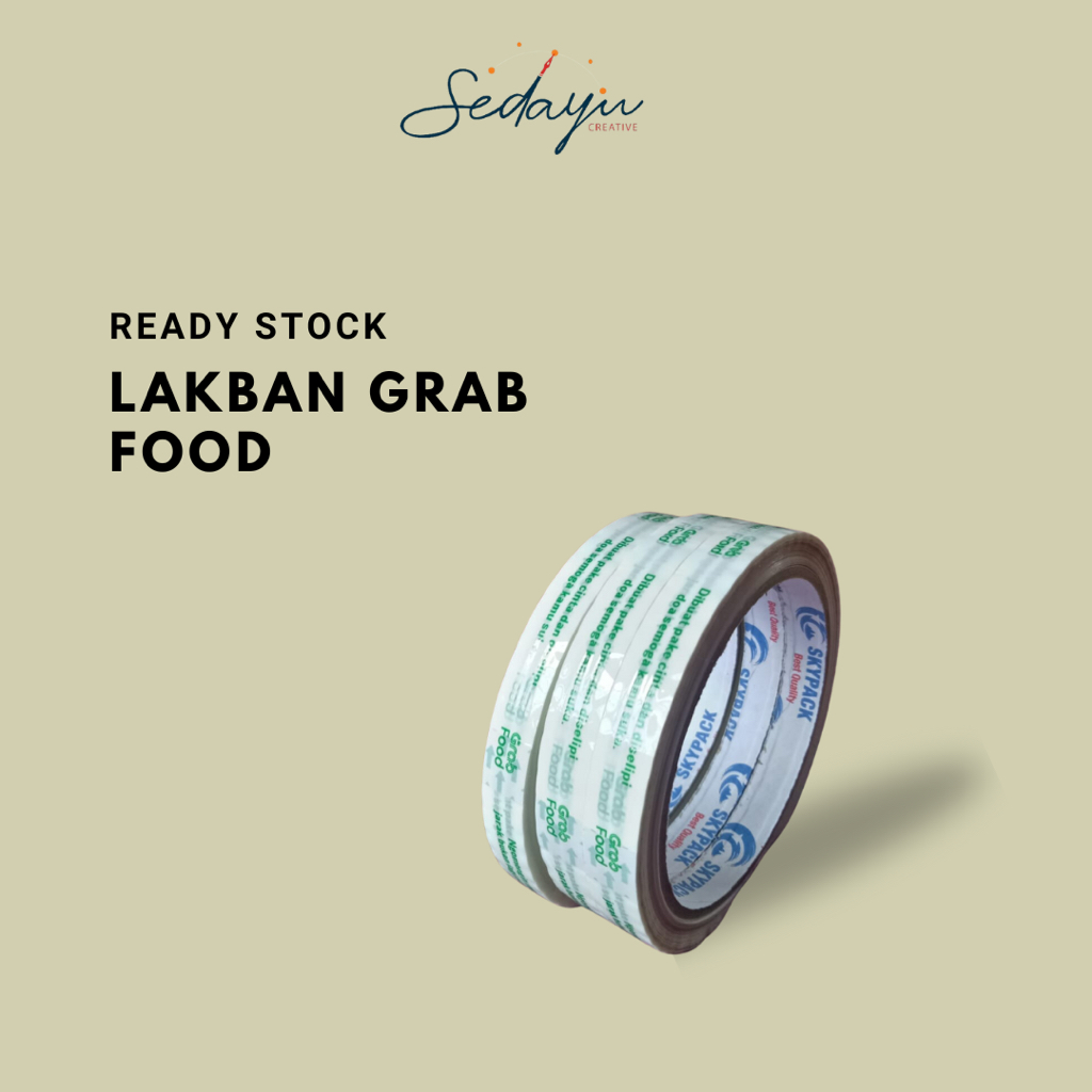 Lakban Makanan Grabfood | Lakban Grabfood Ready Stock Siap Kirim