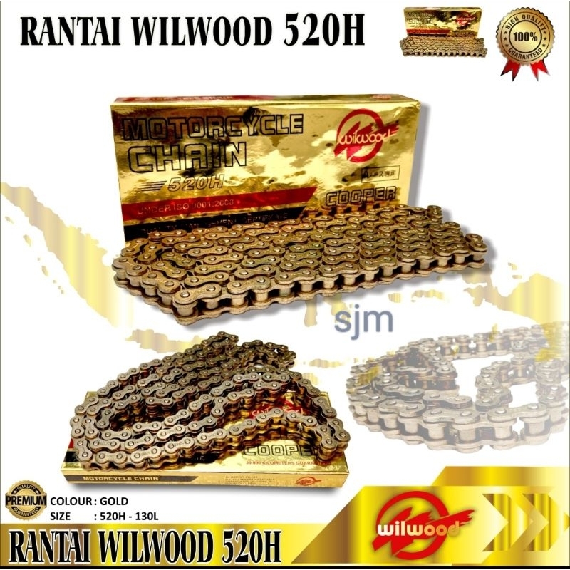 Rantai Wilwood 520H 130L rantai gold 520 130 mata
