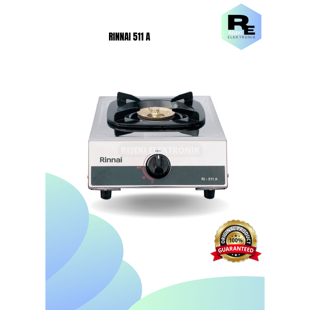 RINNAI Kompor Stainless Steel RI 511A / RI-511A / RI 511 A / RI511 A (1 TUNGKU) GARANSI RESMI