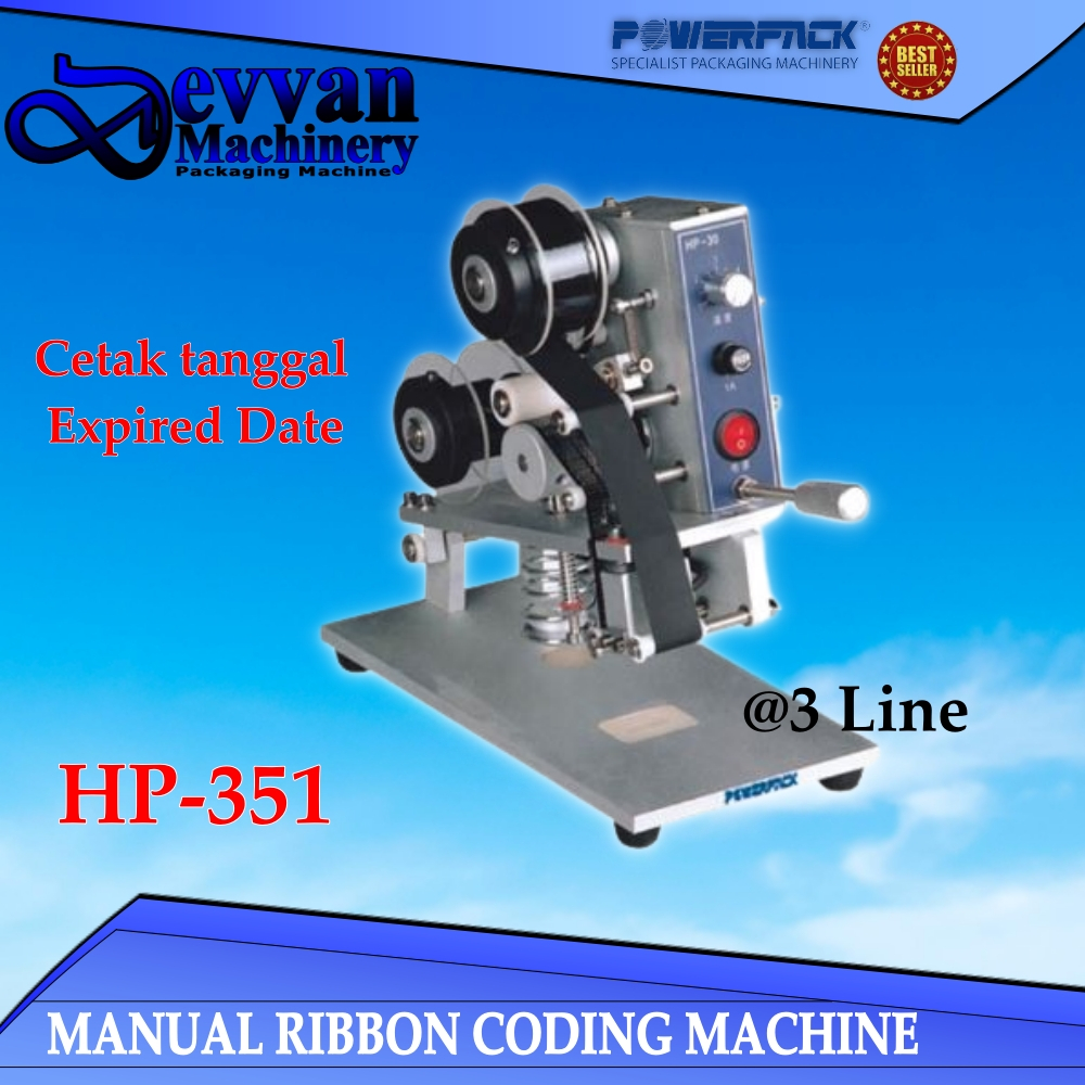 Coding Cetak Tanggal HP-351 Manual Coding Machine Ribbon Expired Date