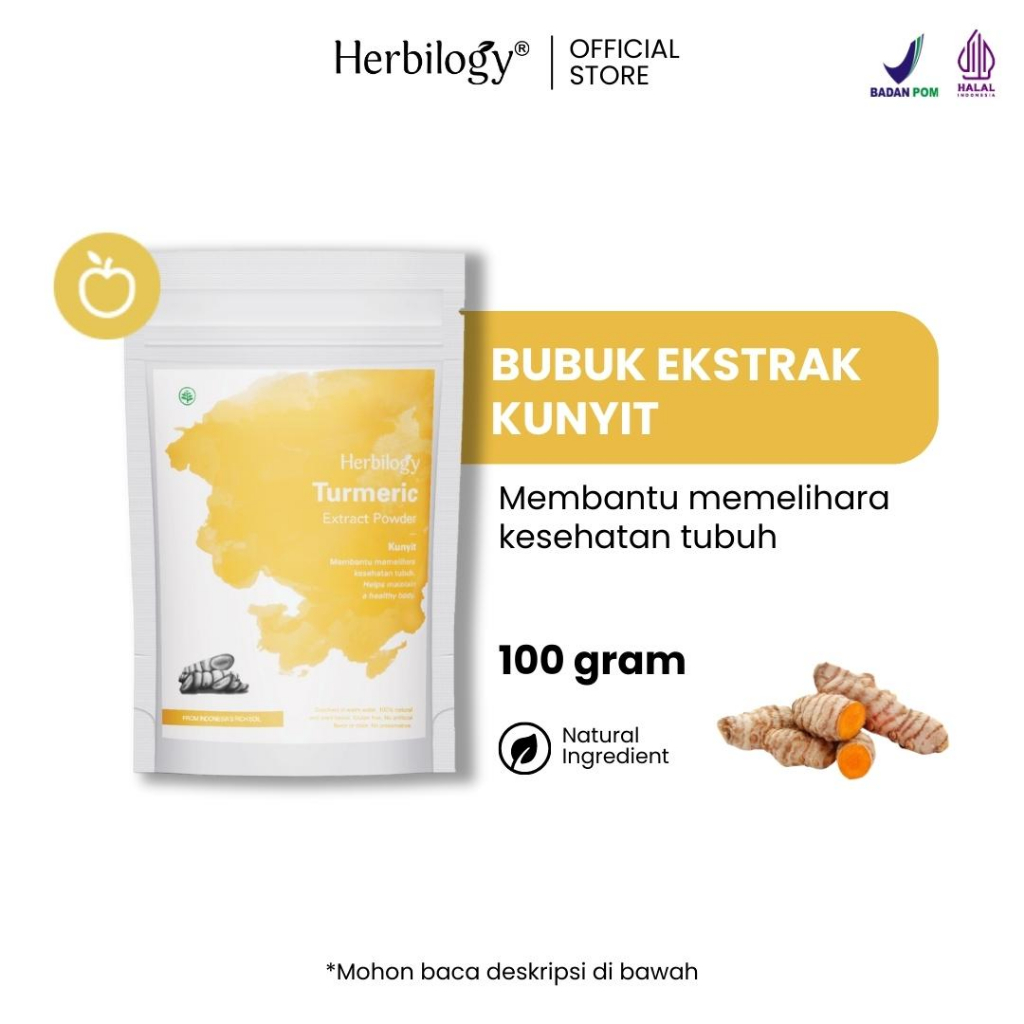 

F_daybose - Herbilogy Turmeric Extract Powder 100g Ekstrak Kunyit Herbal untuk Maag & Liver