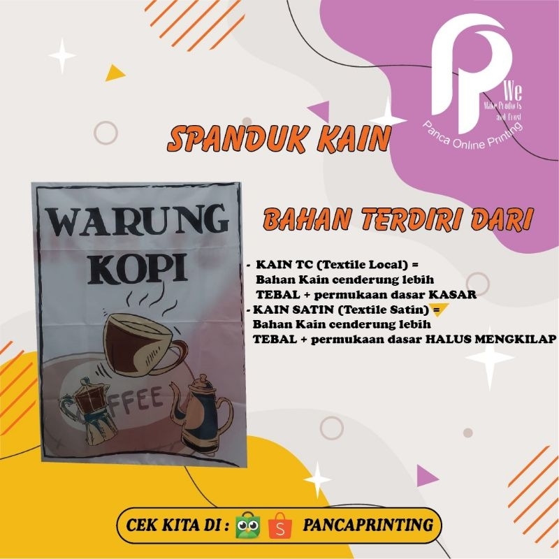 Cetak Spanduk Kain Satin  TC (Textile Local)