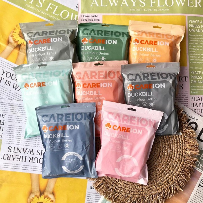 MASKER DUCKBILL CAREION EMBOS FULL COLOUR SERIES / MASKER DUCKBILL CAREION FACE MASK 3PLY EMBOS