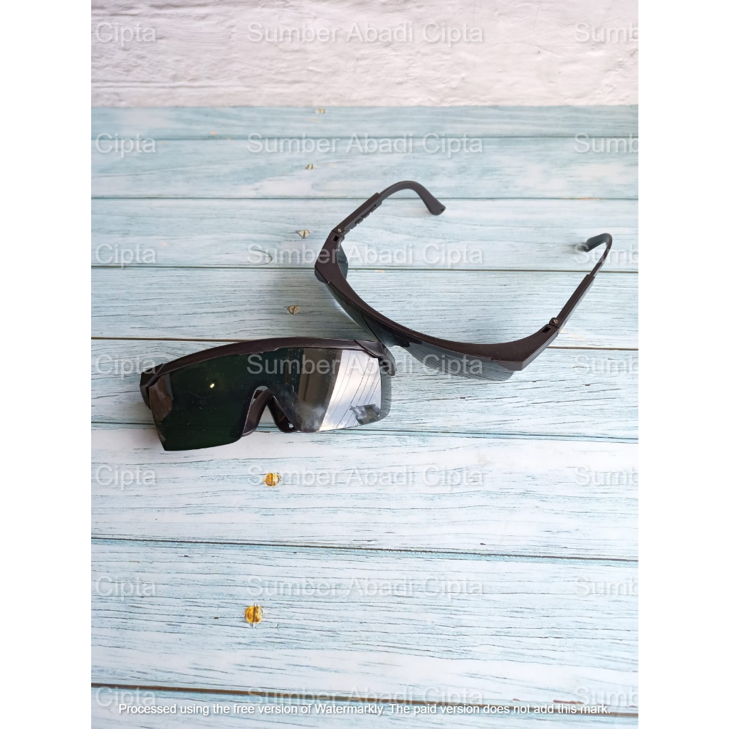 Kacamata Kaca Mata Las Proyek Safety Hitam Pekat