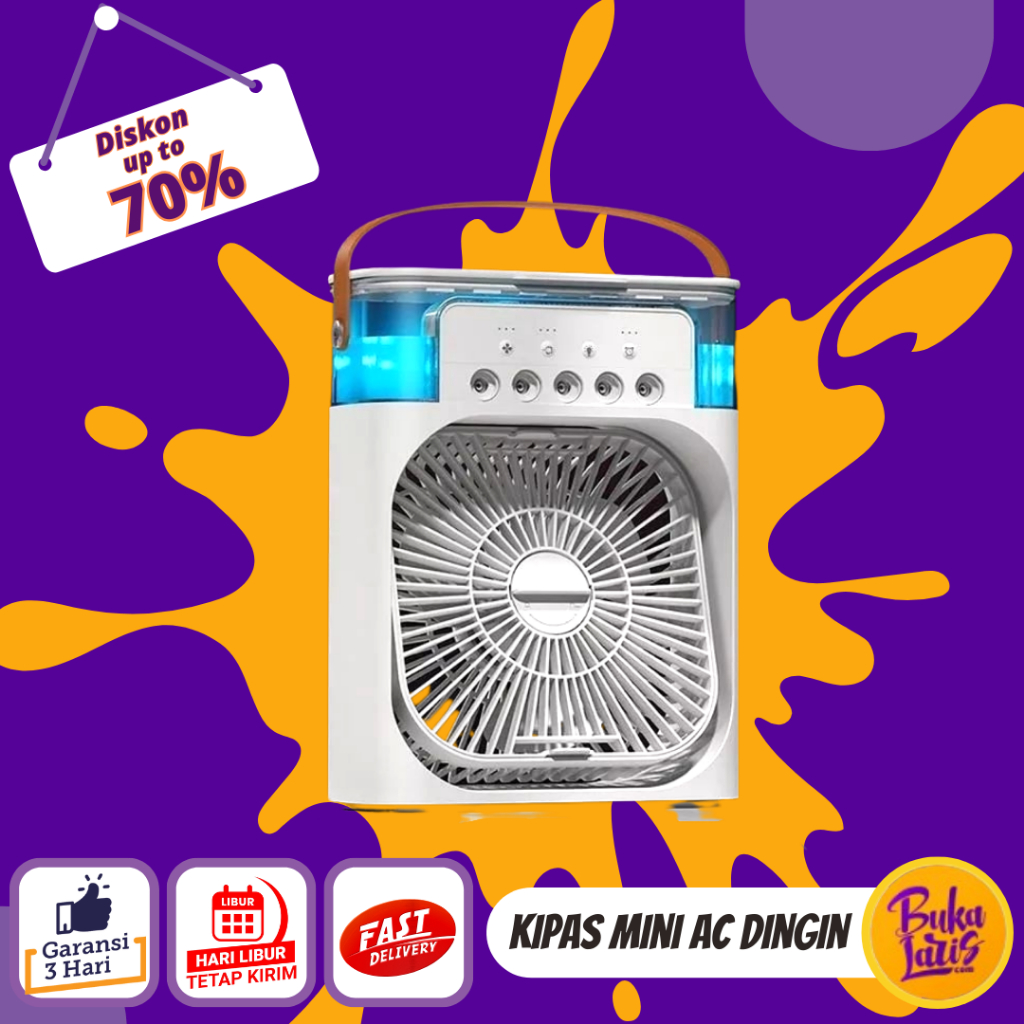 Kipas AC Mini Portable Kapasitas Air 600ml Kipas AC Cooler Kipas Pendingin Portable Tahan Lama AC Mi