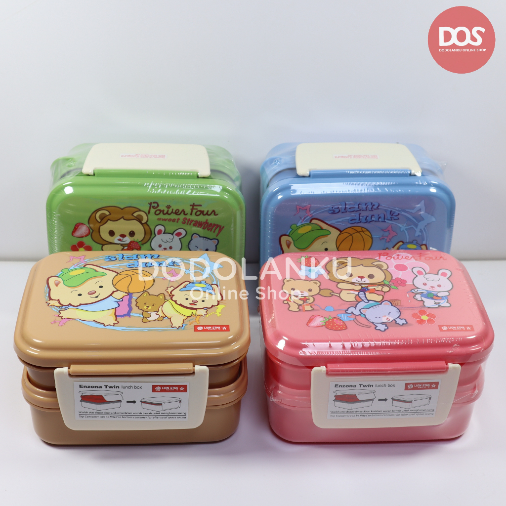 Enzona Twin Lunch Box/Kotak Makan Anak Lion Star