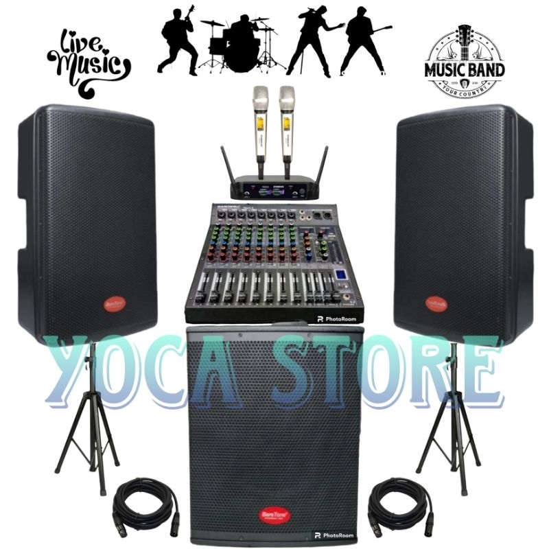 Sound Live Musik Akustik Baretone 12 Inch Max 12 HD 1 Subwoofer 15 Inch 2 Mic Wireless