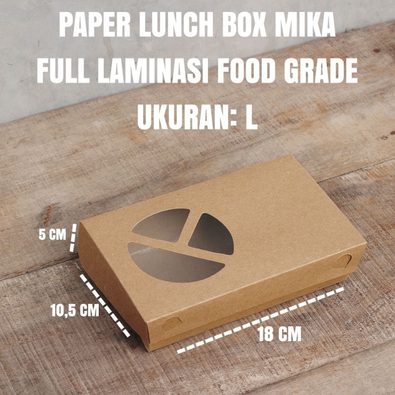 PAPER LUNCH BOX SIZE L MIKA WINDOW FOOD GRADE