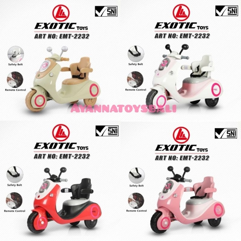 Mainan anak motor aki scoopy exotic EMT 2232 (Remote)