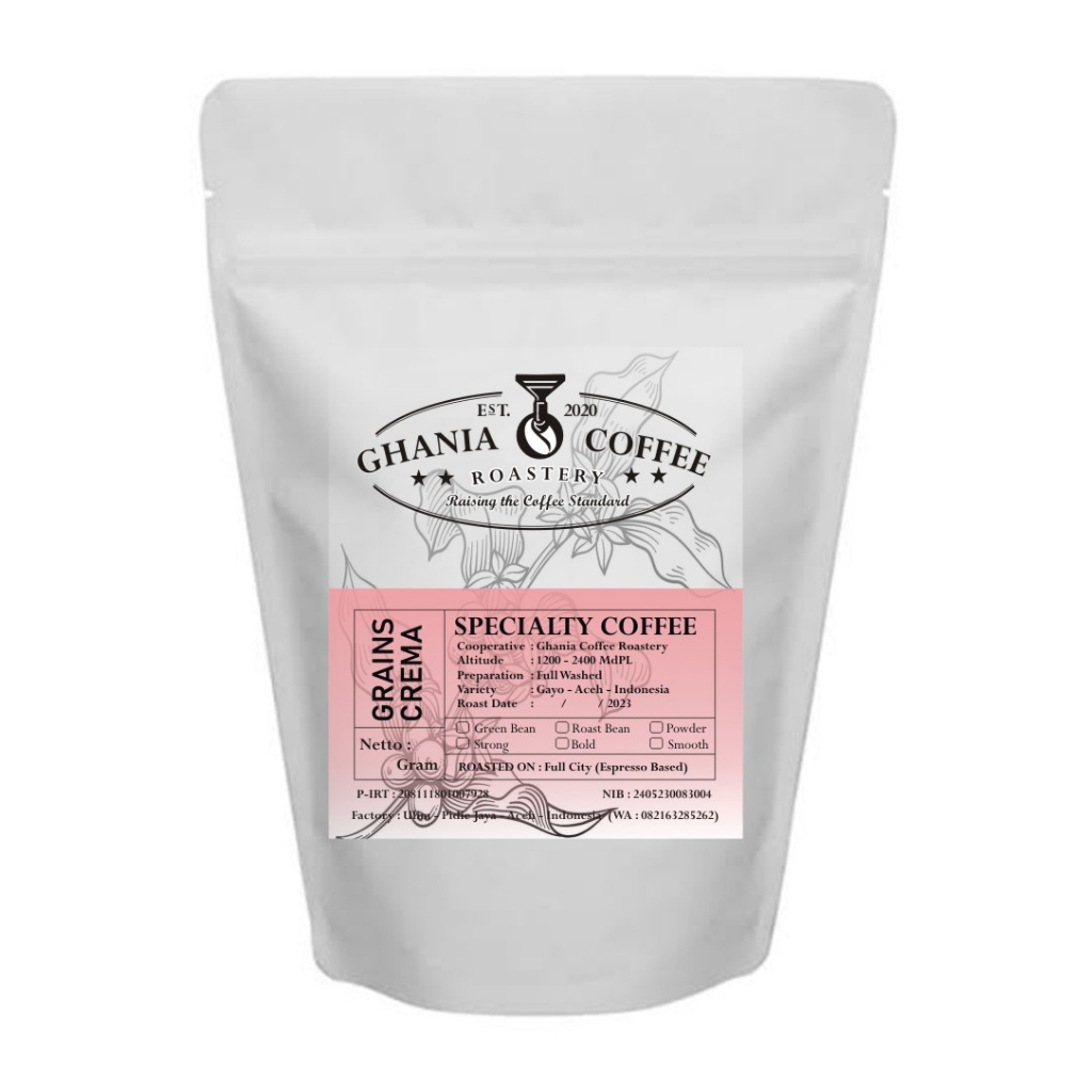 

Kopi Blend Grains Crema 70/30 Ghania Coffee 1KG