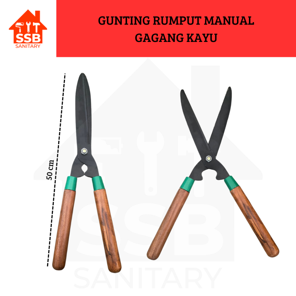 GUNTING RUMPUT GAGANG KAYU