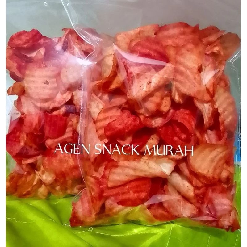 

KERIPIK SINGKONG BALADO 1KG (1000GR) CHUBA PEDAS MANIS - SINGKONG GELOMBANG